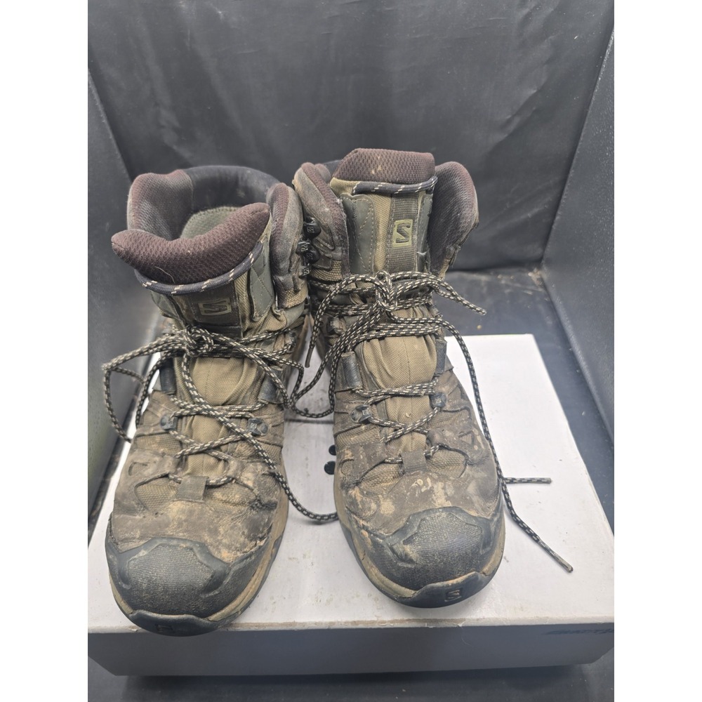 Salomon Quest 4 Gore-Tex Men's Hiking Boots Size 11.5 - Olive Night/Peat/Safari